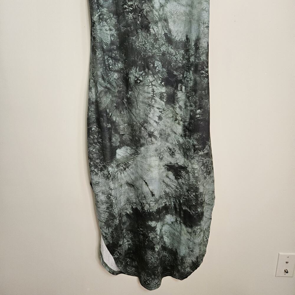 ANRABESS Split Maxi Dress Stretch Knit Casual Beach Travel Sz S Green Shades - Picture 6 of 10